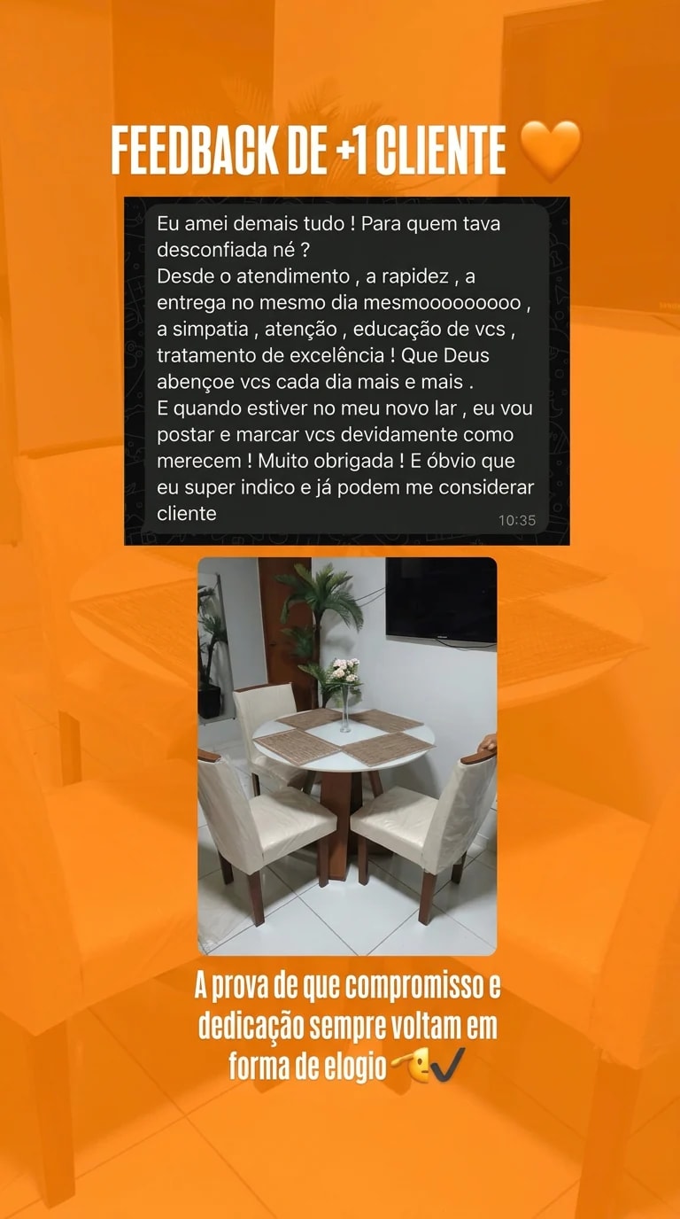 Print original de uma mensagem de cliente e foto de móvel entregue pela Duart’s, relato 3
